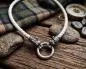 Preview: White Leather Necklace with Wolf Heads – Elegant, Unique & Nordic Inspired
